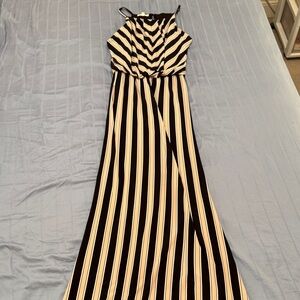 Striped Black and light pink Maxi Dress
